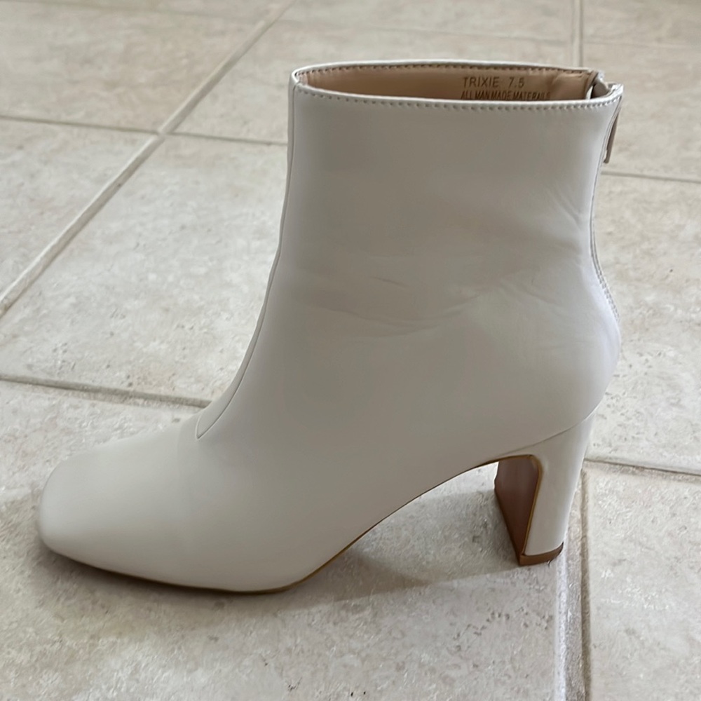Cream ankle booties